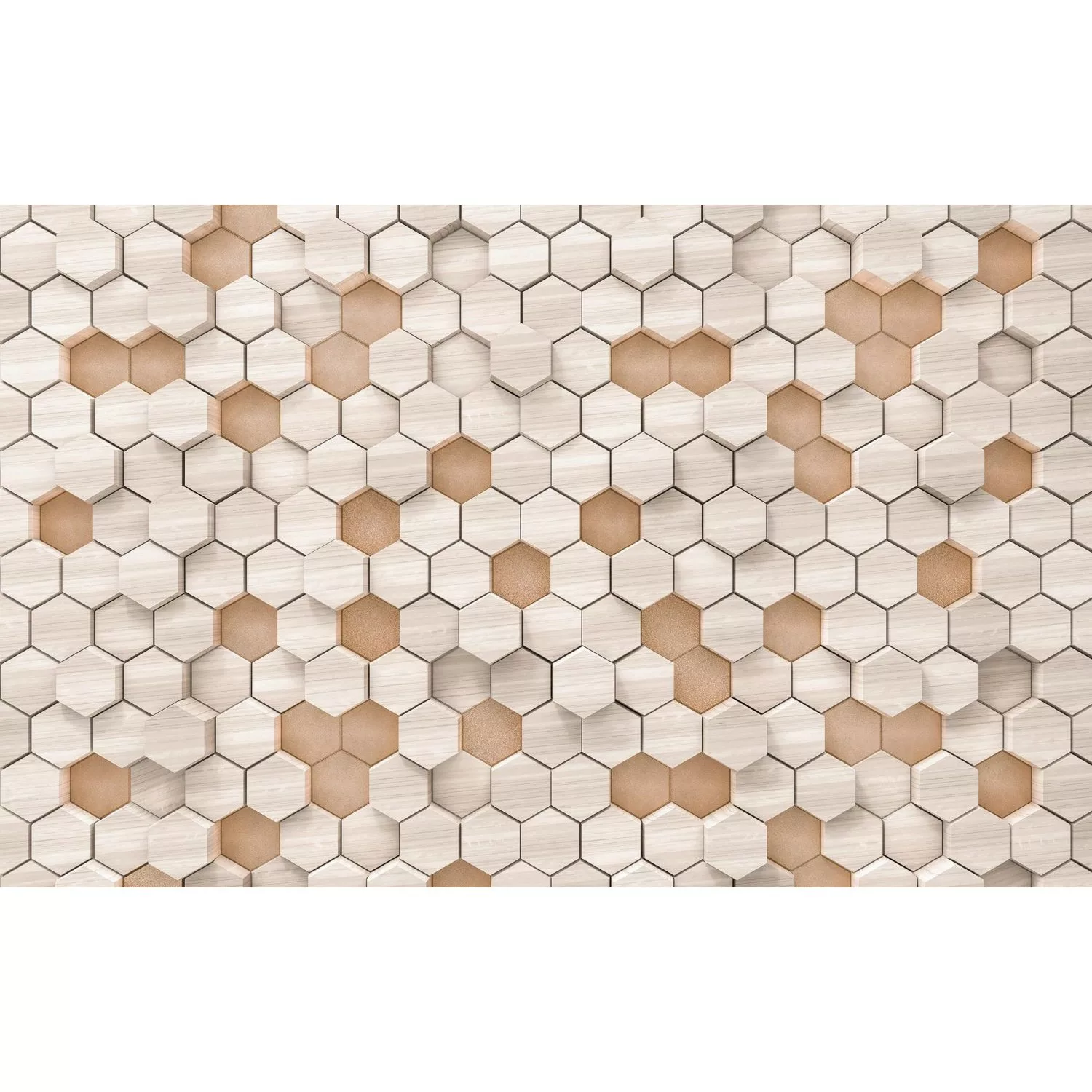 Sanders & Sanders Fototapete Hexagon Beige und Sandbraun 400 x 250 cm 61188 günstig online kaufen