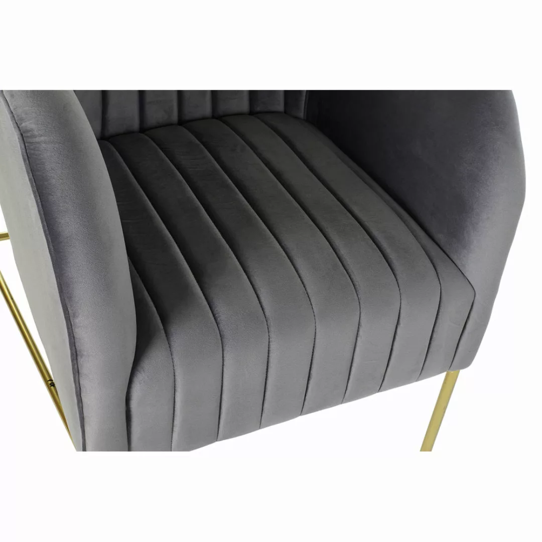 Sessel Dkd Home Decor 8424001802135 Grau Golden Metall Polyester (70 X 75 X günstig online kaufen