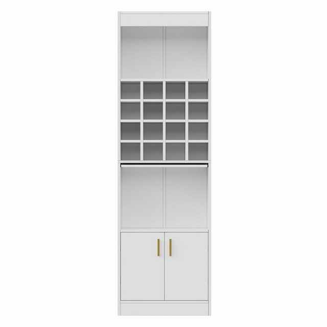 HAUSS SPLOE Vitrine 180 cm hoch Eckschrank für Weinliebhaber, 16 Weinfächer günstig online kaufen