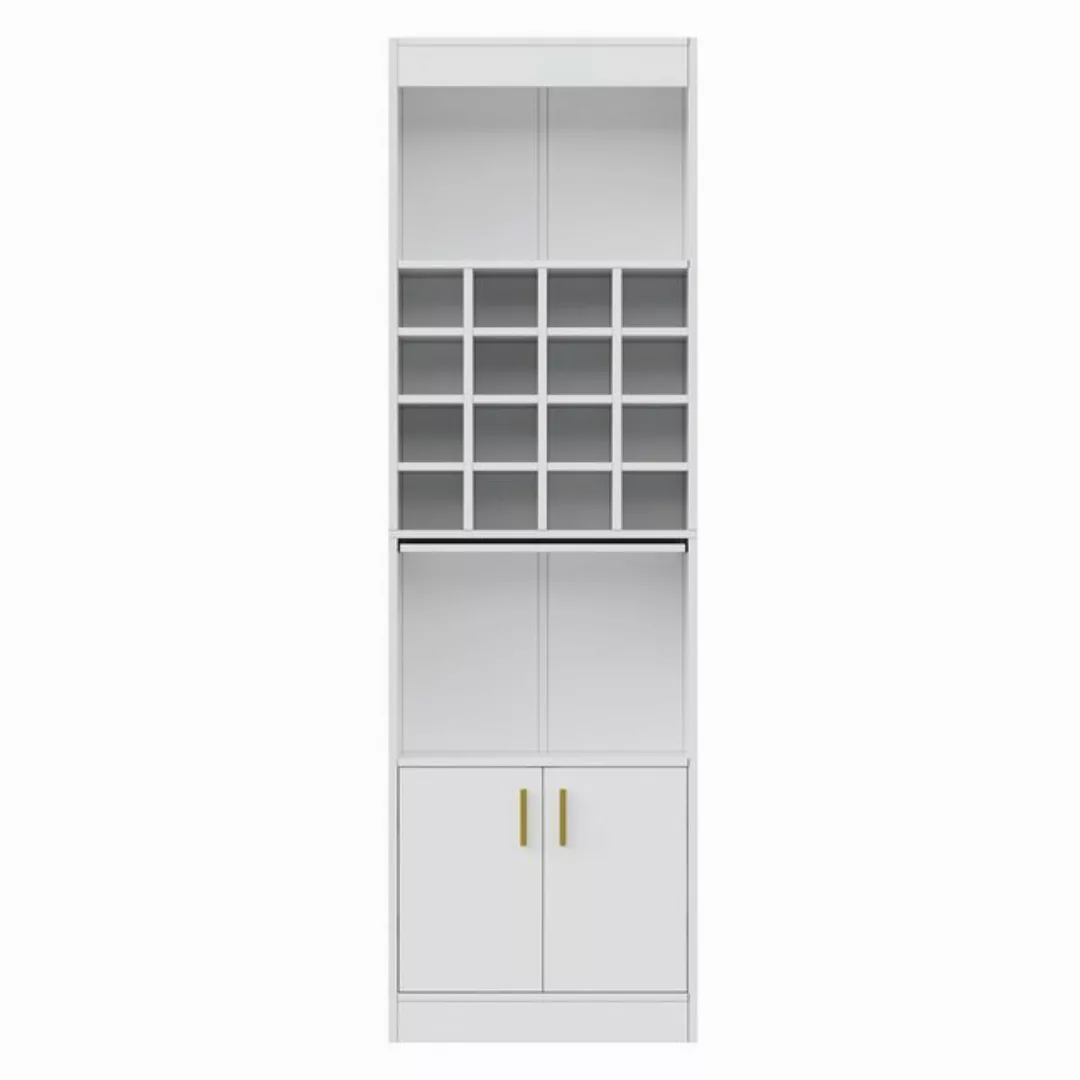 HAUSS SPLOE Vitrine 180 cm hoch Eckschrank für Weinliebhaber, 16 Weinfächer günstig online kaufen