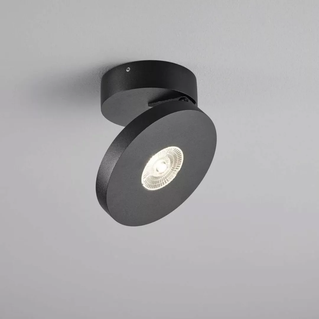 LED Deckenaufbaustrahler Goto in Schwarz-matt und Transparent 7W 580lm IP54 günstig online kaufen