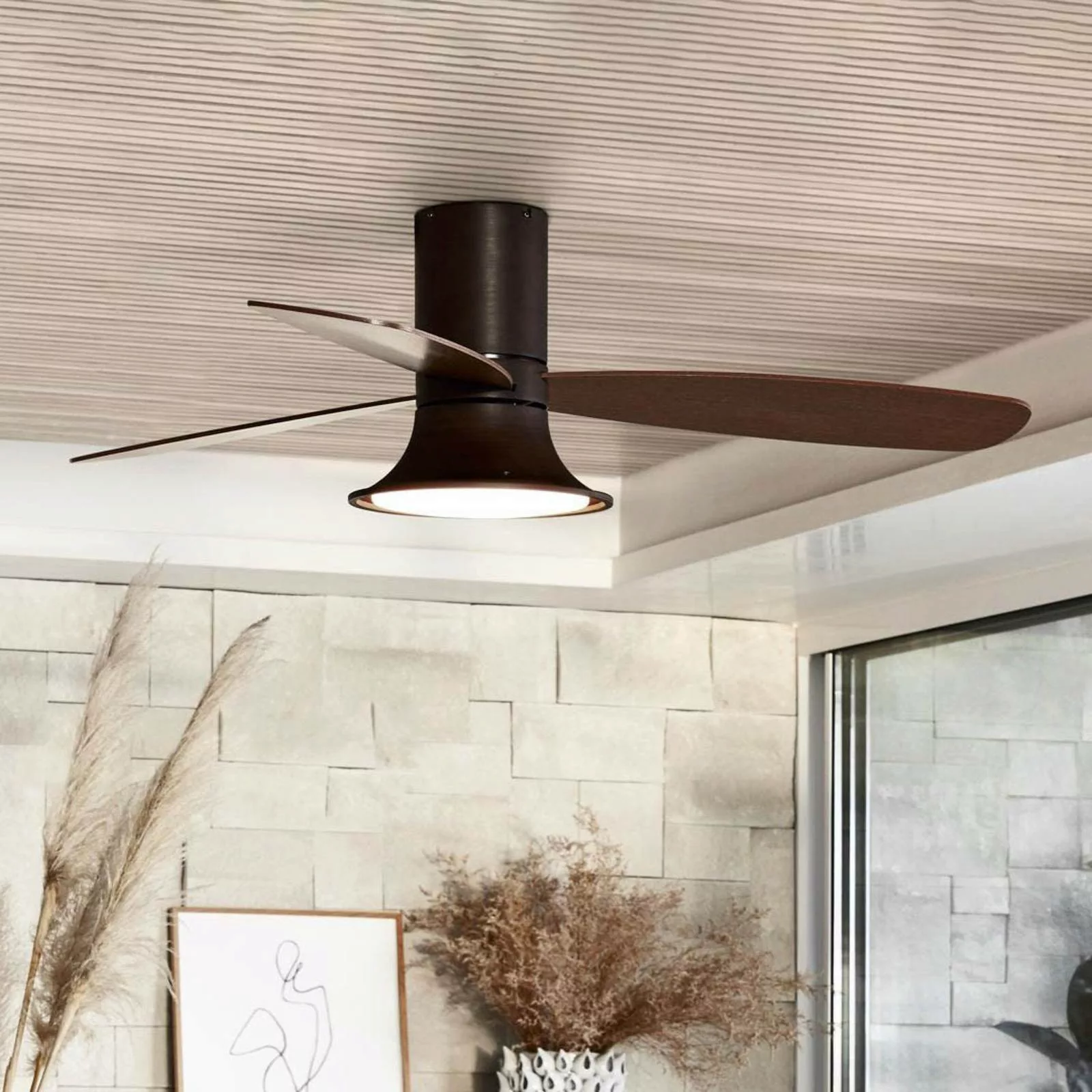 Beacon Deckenventilator mit Licht Flusso bronzefarben leise günstig online kaufen