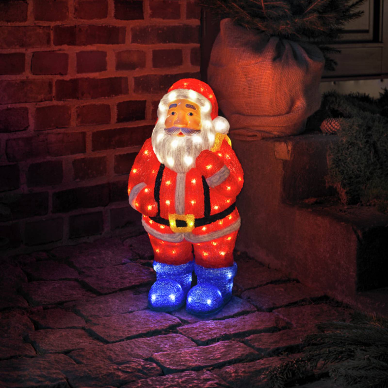 LED-Dekofigur Weihnachtsmann bunt IP44 Höhe 55 cm günstig online kaufen