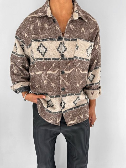 Abluka Oversize-Shirt OVERSIZE AZTEKE SHIRT UMBER günstig online kaufen