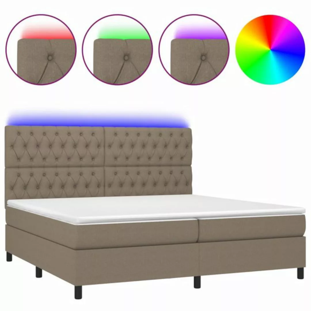 vidaXL Boxspringbett Bett Boxspringbett mit Matratze & LED Stoff (200 x 200 günstig online kaufen