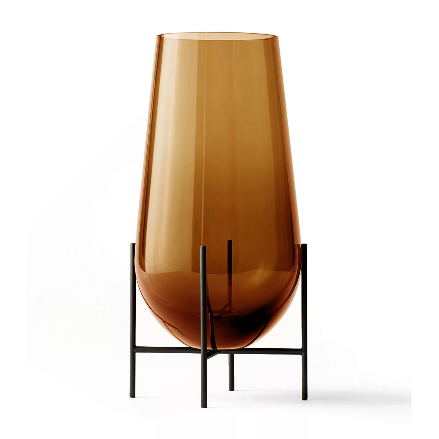 Menu - Échasse Vase L - bernstein/H 60cm / Ø 30cm/Gestell Messing bronziert günstig online kaufen