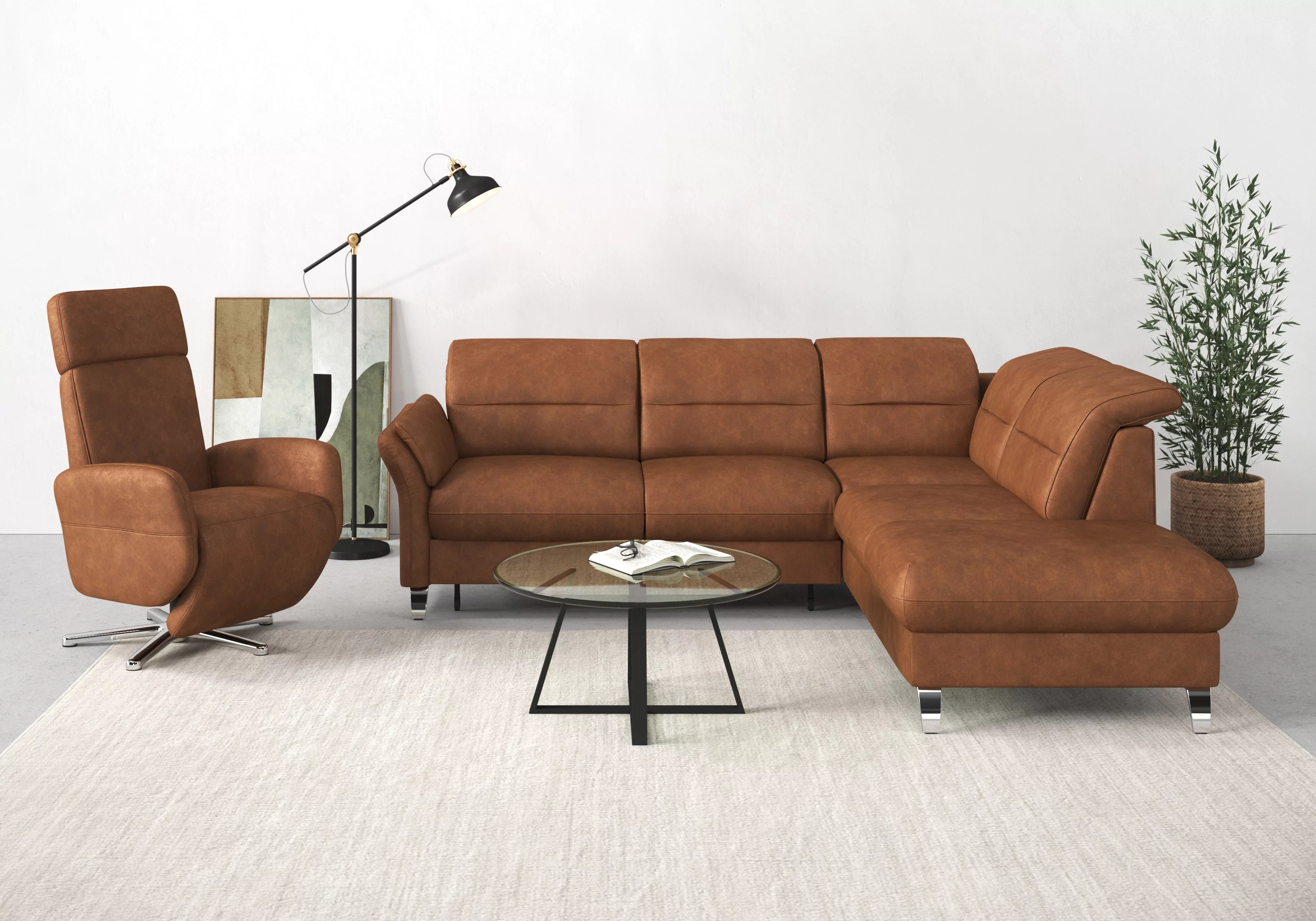 sit&more Ecksofa Grenoble L-Form mit Federkern, wahlweise mit Bettfunktion, günstig online kaufen