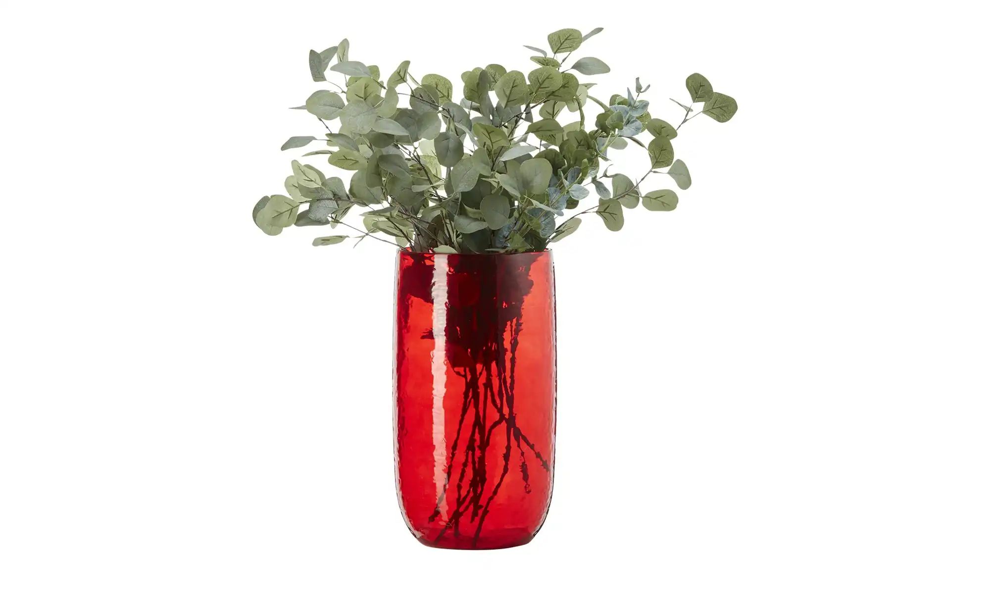 HOME STORY Vase ¦ rot ¦ Glas  ¦ Maße (cm): B: 15 H: 40 Accessoires > Vasen günstig online kaufen