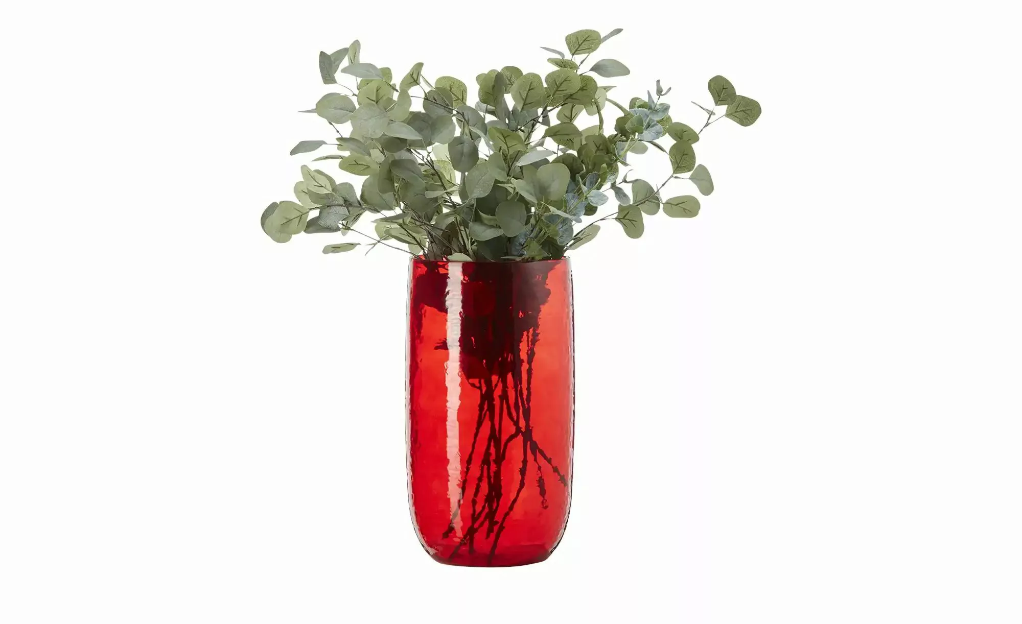 HOME STORY Vase ¦ rot ¦ Glas ¦ Maße (cm): B: 15 H: 40 Accessoires > Vasen - günstig online kaufen