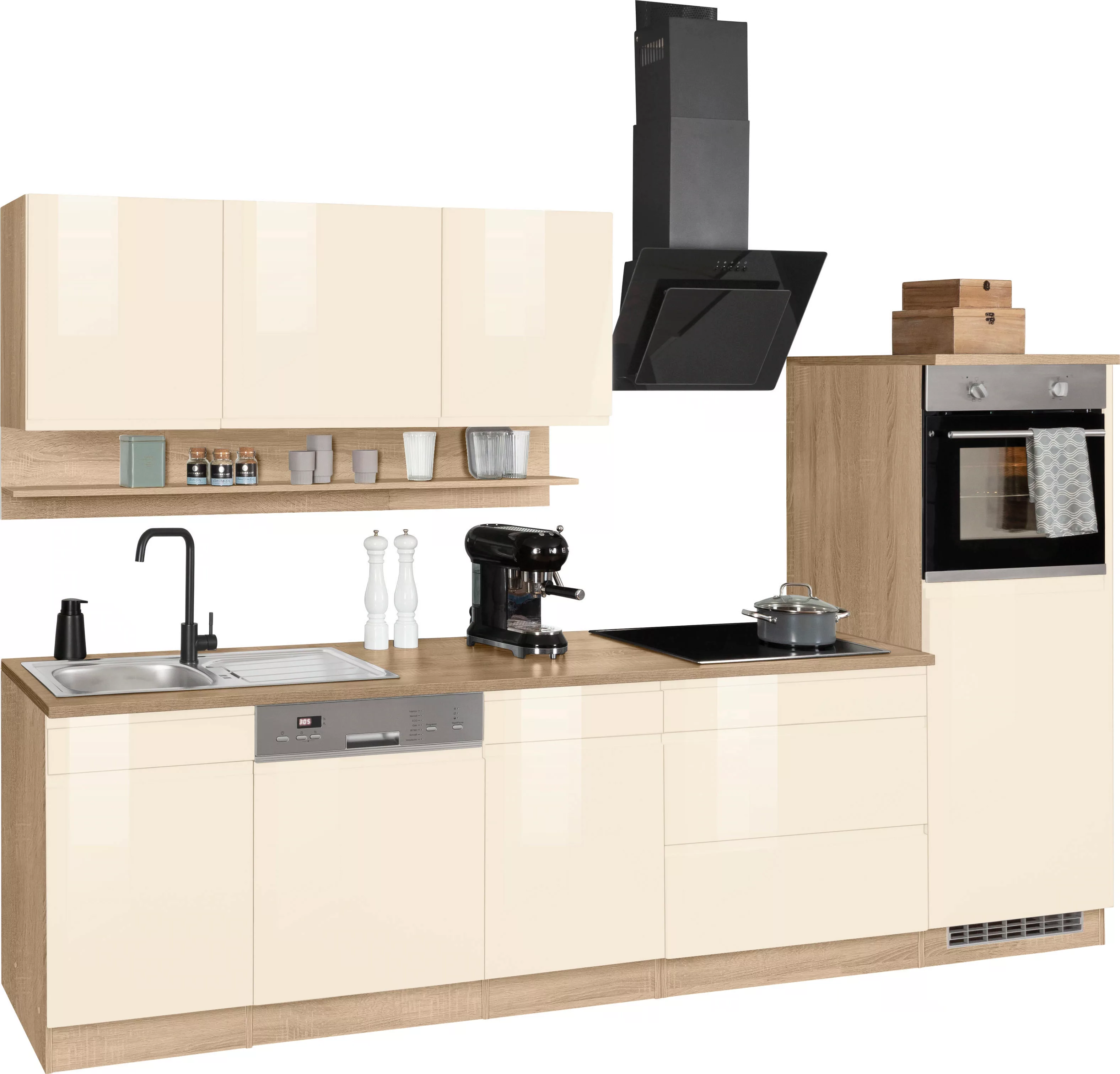 Kochstation Küche "KS-Virginia", Breite 300 cm, wahlweise mit Induktion günstig online kaufen