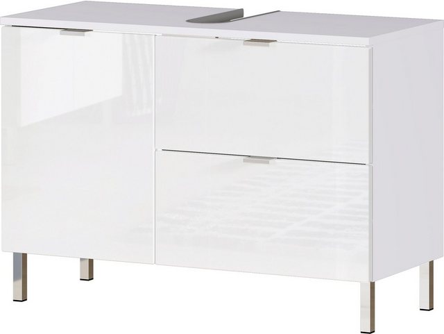 möbelando Waschbeckenunterschrank 415 (BxHxT: 80x56x34 cm) in weiss mit ein günstig online kaufen