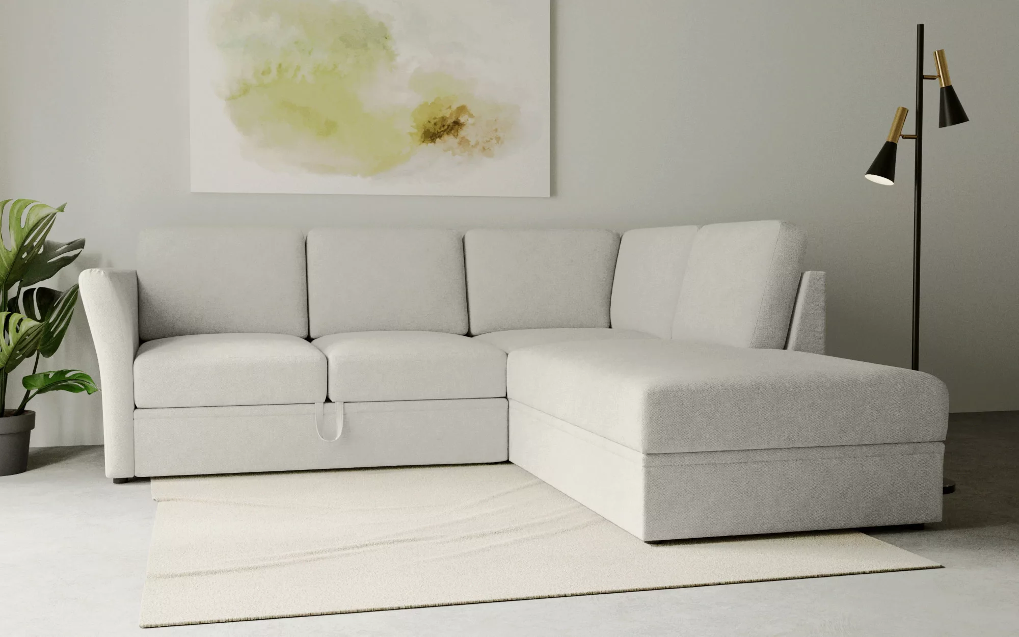 Home affaire Ecksofa Lavars, L-Form, Schlafsofa, mit Bettfunktion und Staur günstig online kaufen