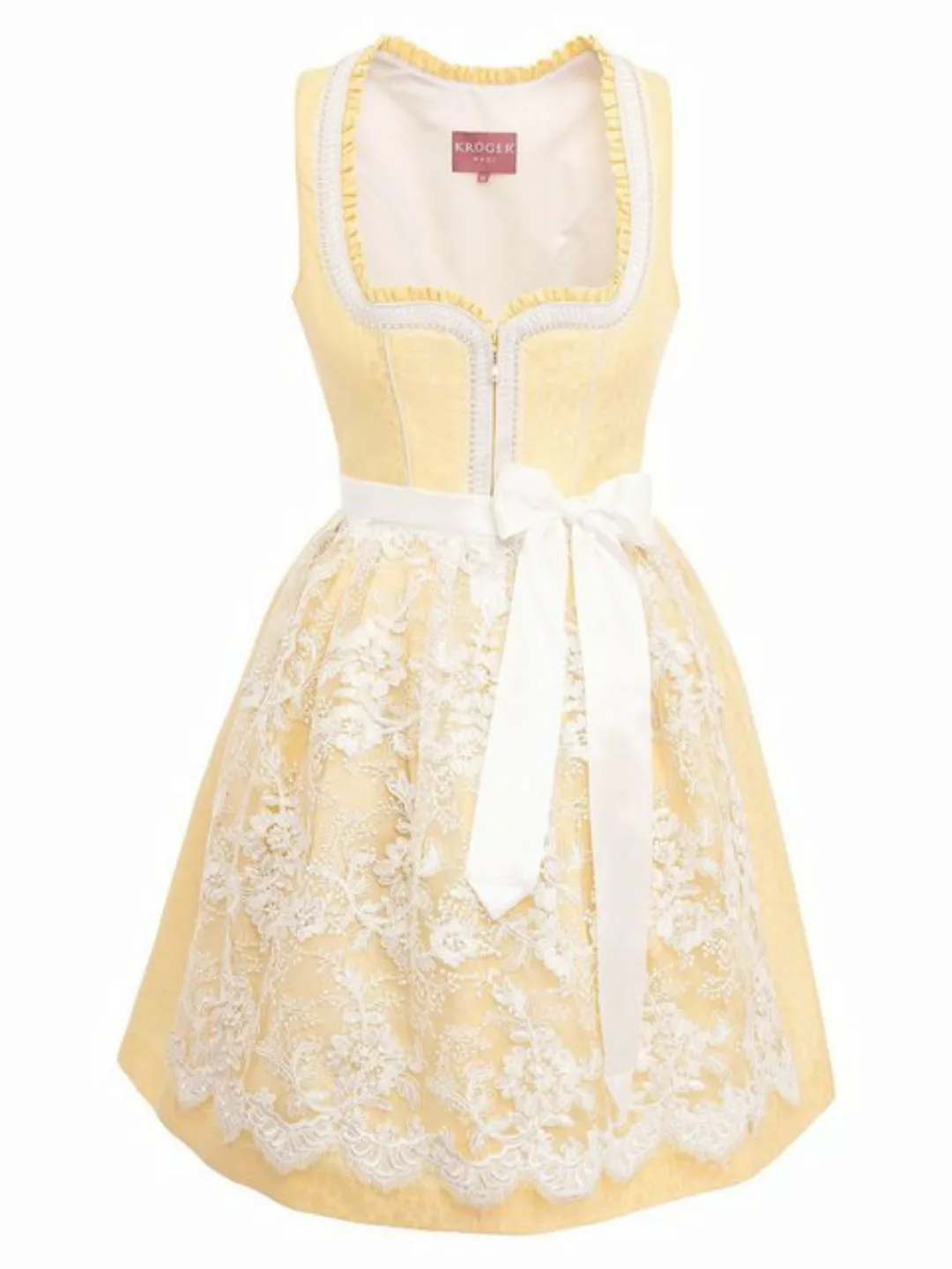 Krüger Madl Dirndl 'Zephyra' mit Spitzenschürze 414267, Hellgrün 60c günstig online kaufen