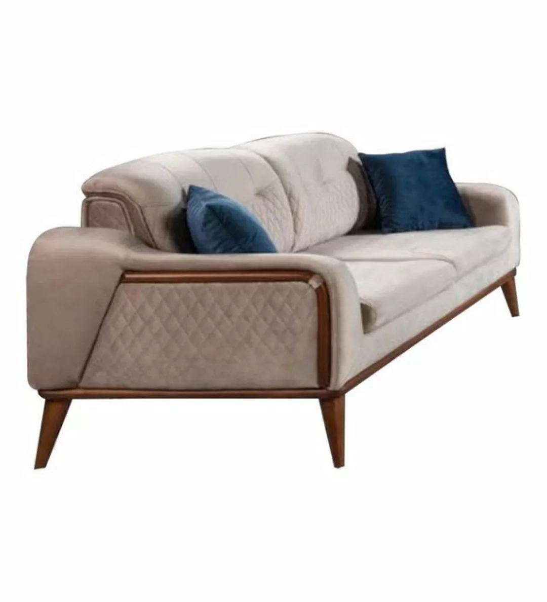 JVmoebel Sofa Beige Couch Wohnzimmer Dreisitzer Sitzpolster Couch, Made in günstig online kaufen
