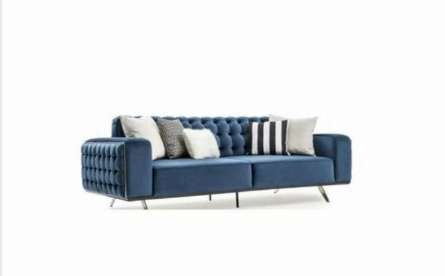 JVmoebel 3-Sitzer Chesterfield Dreisitzer Möbel Sofa Luxus Couchen Blau 3 S günstig online kaufen