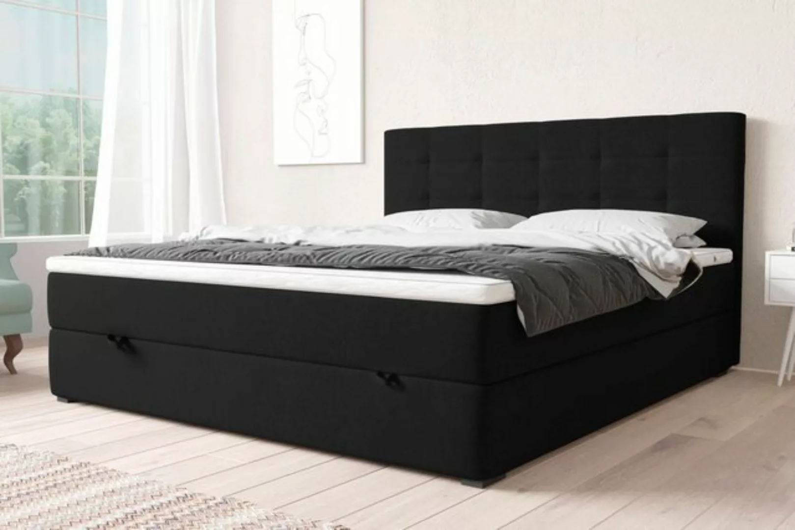 Stylefy Boxspringbett Pluto (Schlafzimmerbett, Bett), gepolstert günstig online kaufen