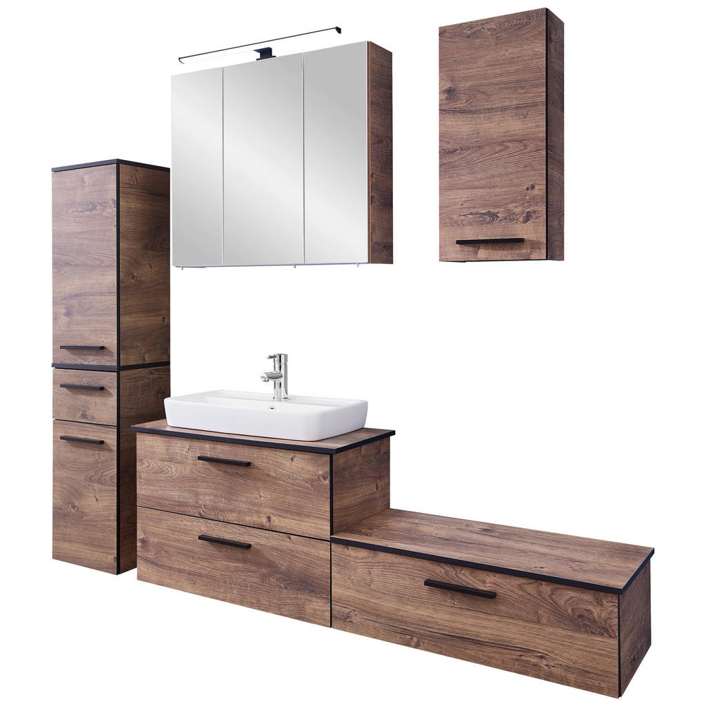 Badezimmer-Set Quickset 374 Eiche Ribeck Nachbildung B/H/T: ca. 142x200x44, günstig online kaufen