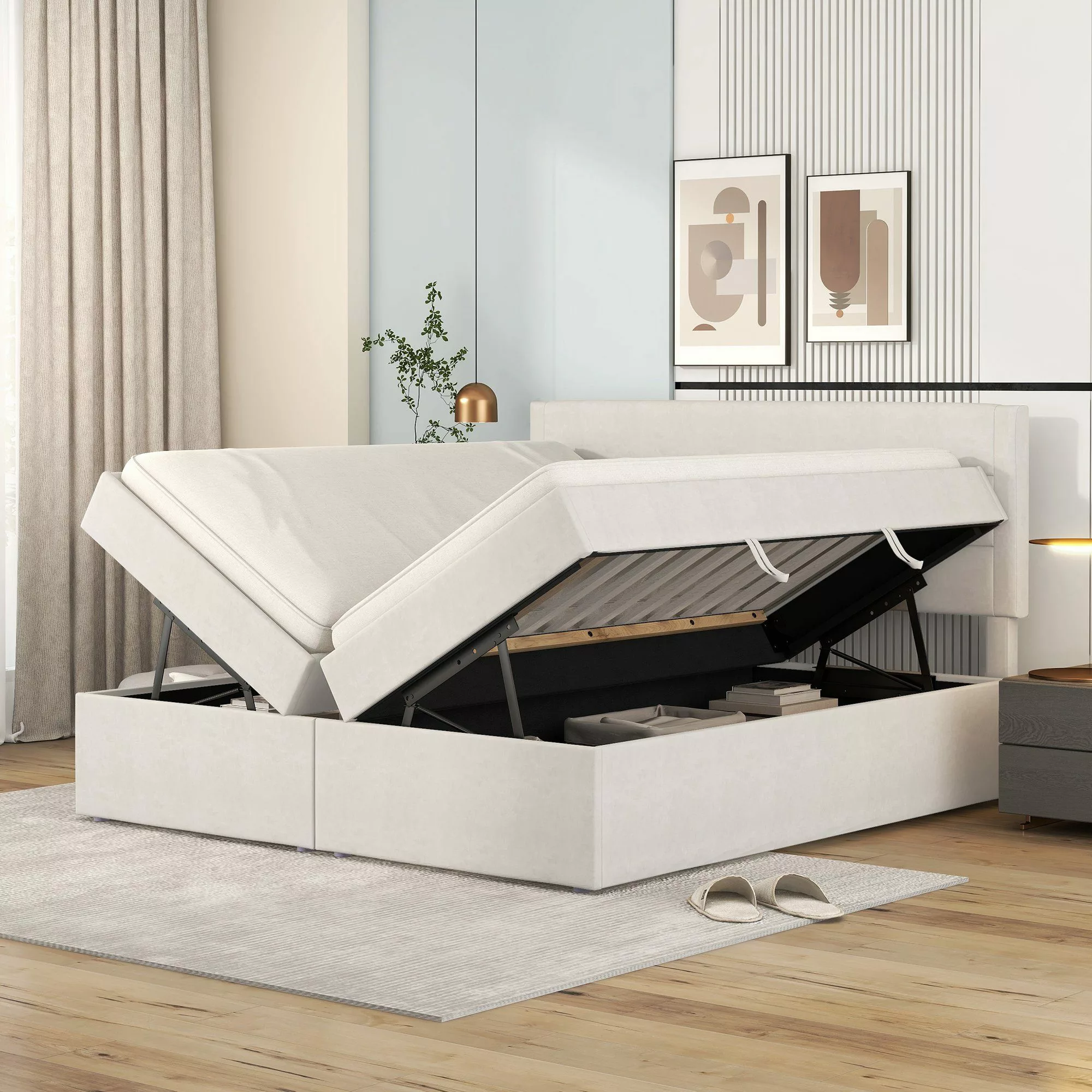 Flieks Polsterbett, Boxbett Doppelbett mit Stauraum günstig online kaufen