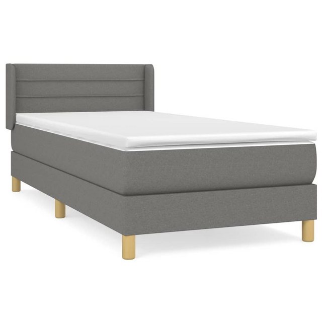 vidaXL Boxspringbett Boxspringbett mit Matratze Dunkelgrau 90x190 cm Stoff günstig online kaufen