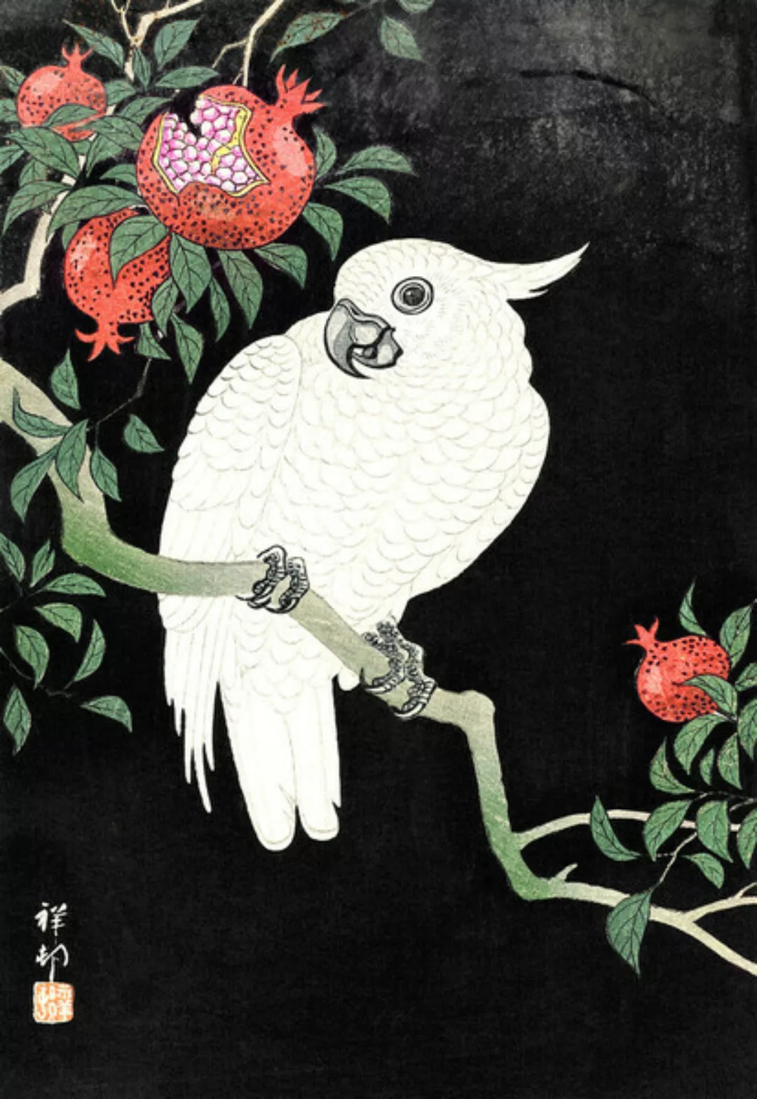 Poster / Leinwandbild - Ohara Koson: Kakadu Und Granatapfel günstig online kaufen