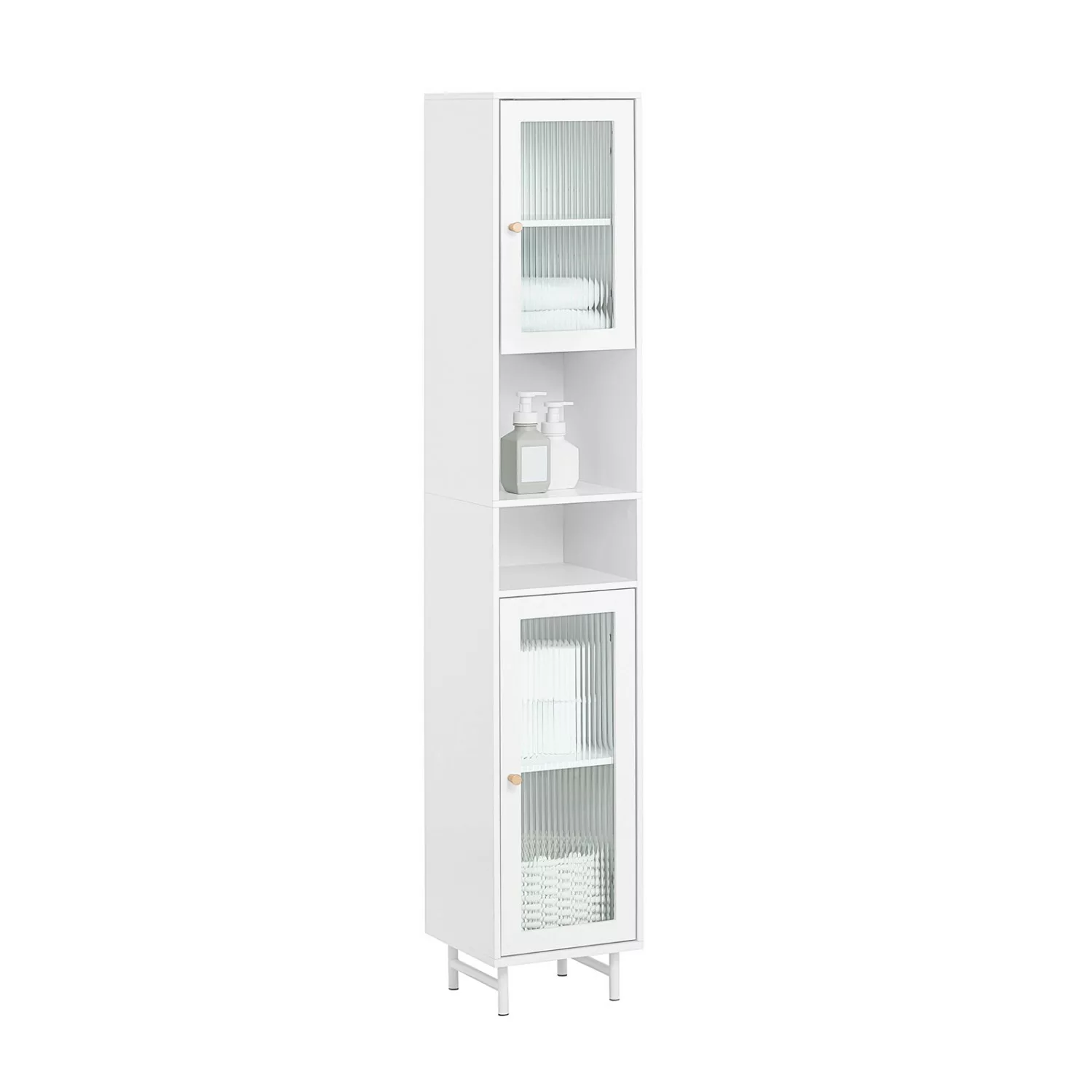 SoBuy Hochschrank Badschrank Badregal Badezimmerschrank Weiß BZR118-W günstig online kaufen