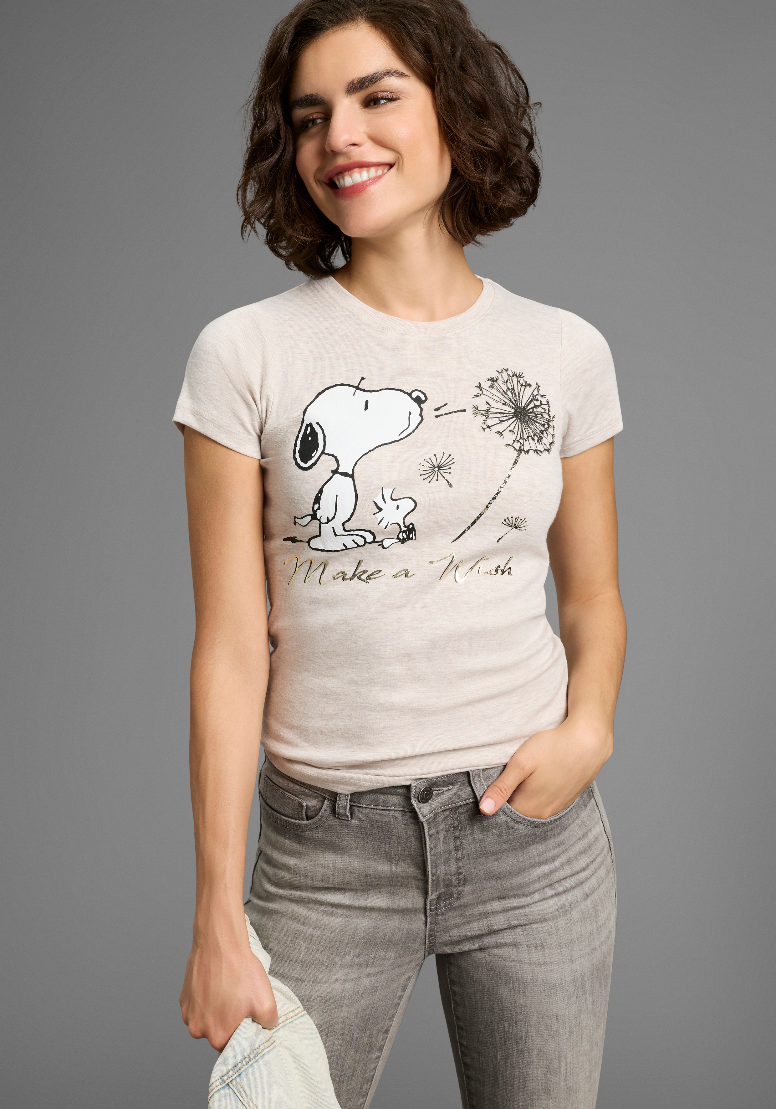 KangaROOS Kurzarmshirt, sehr figurbetonte Passform, bedruckte, melierte und günstig online kaufen