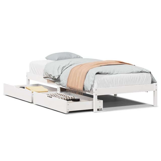 vidaXL Bett, Massivholzbett ohne Matratze Weiß 75x190 cm Kiefernholz günstig online kaufen