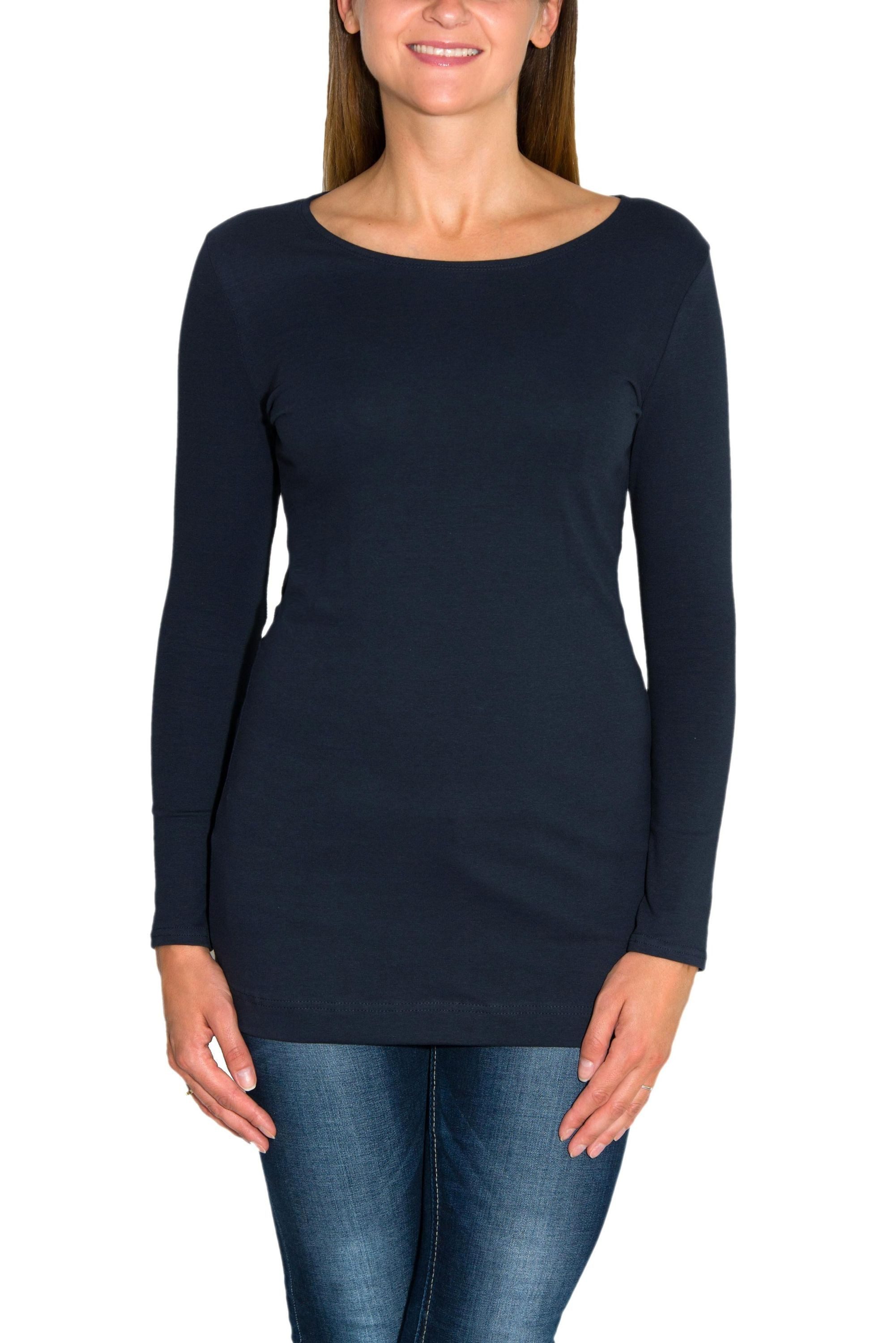 Alkato Langarmshirt Alkato Damen Langarm Longshirt günstig online kaufen