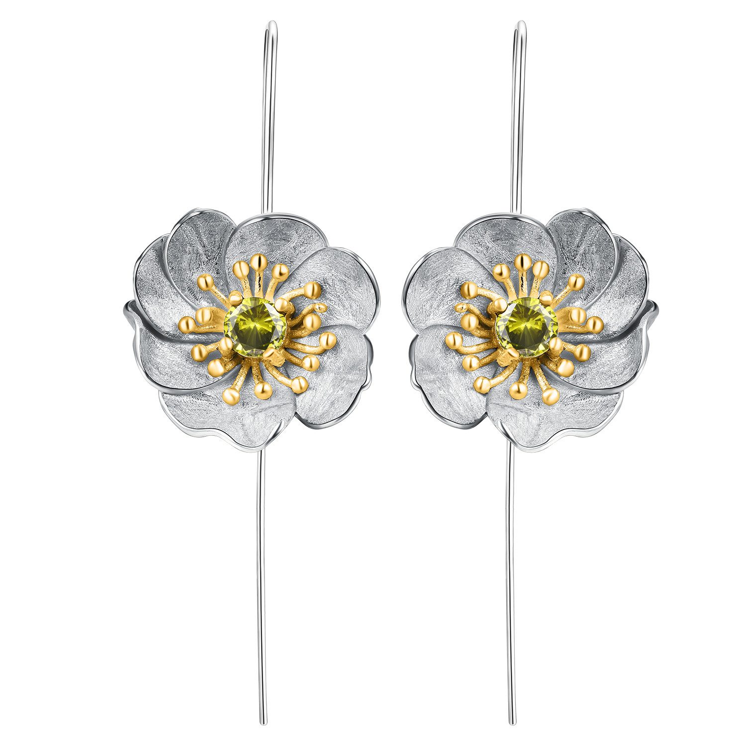 Runde Perlé Paar Ohrhänger blühende Anemone günstig online kaufen