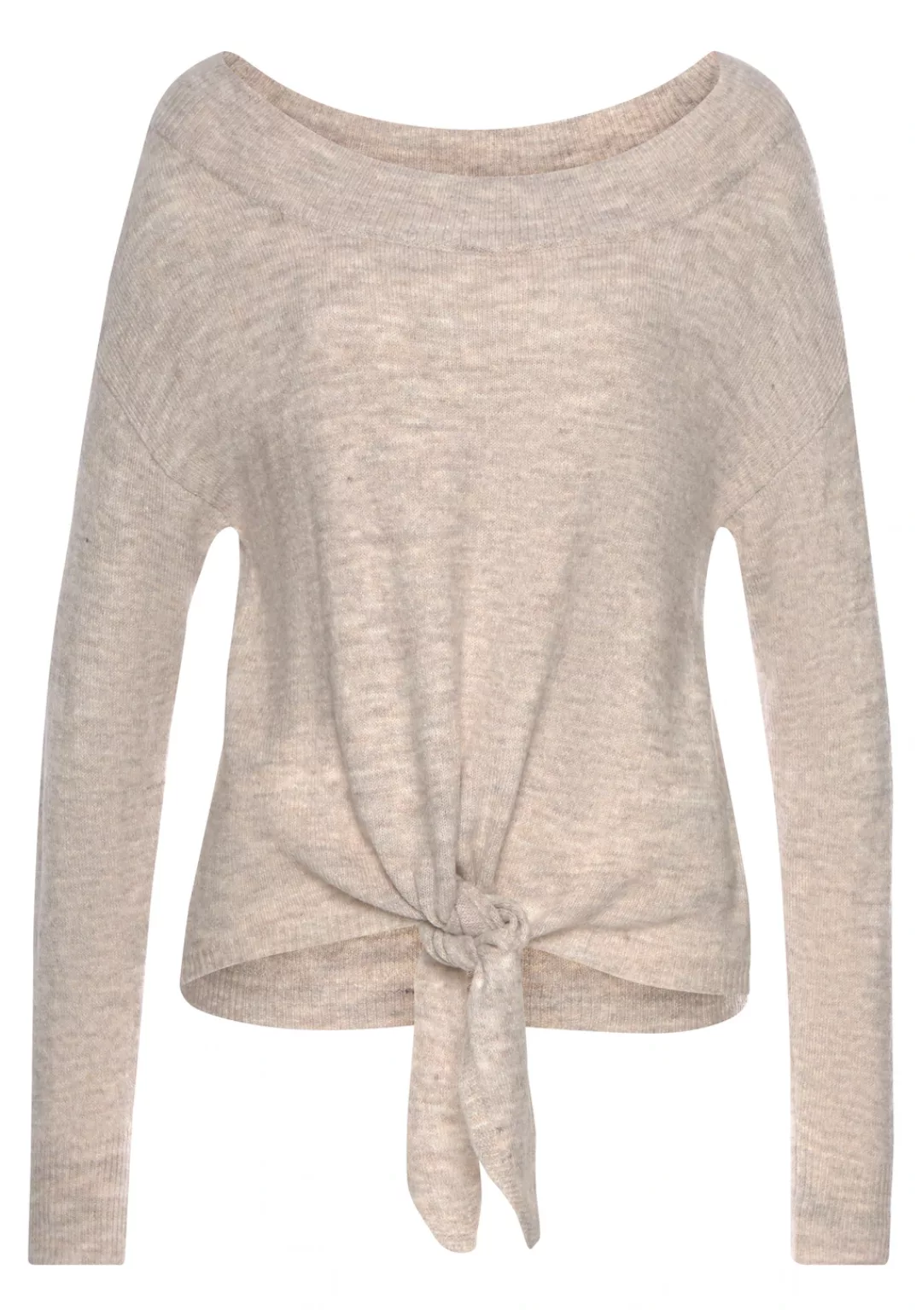 LASCANA Strickpullover, mit U-Boot-Ausschnitt und Knoten-Detail, casual-chi günstig online kaufen