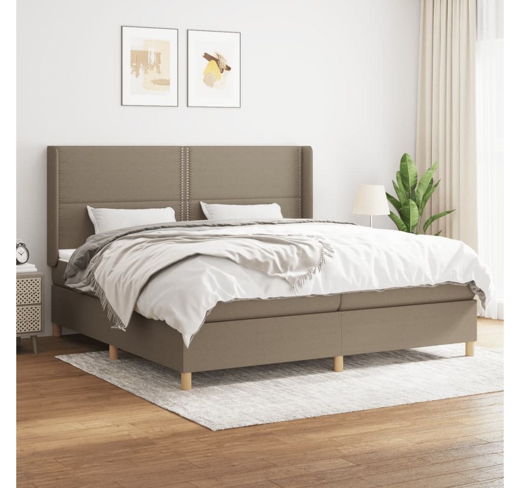 vidaXL Boxspringbett Boxspringbett mit Matratze Taupe 200x200 cm Stoff Bett günstig online kaufen