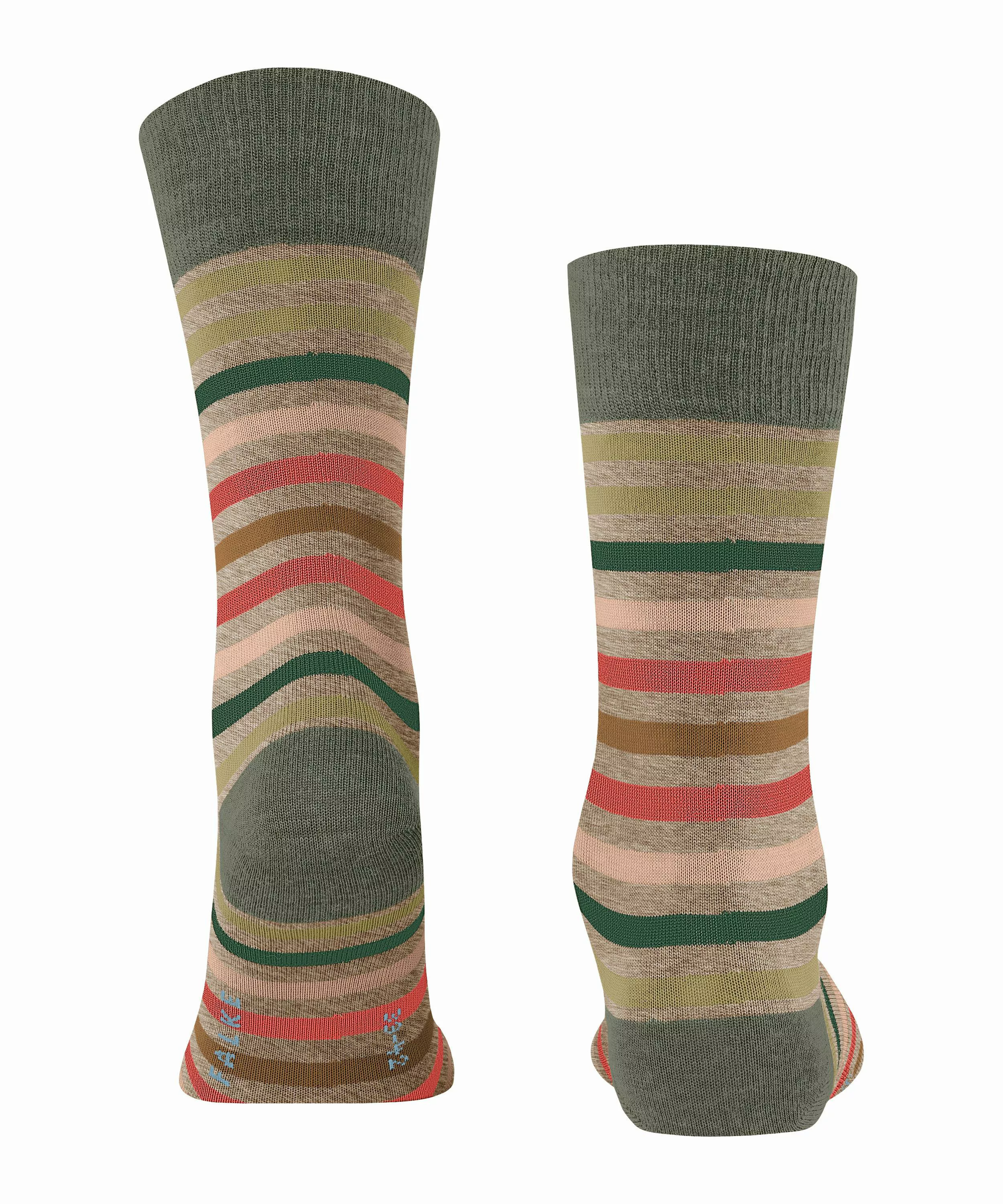 FALKE Tinted Stripe Herren Socken, 47-50, Beige, Streifen, Schurwolle, 1327 günstig online kaufen