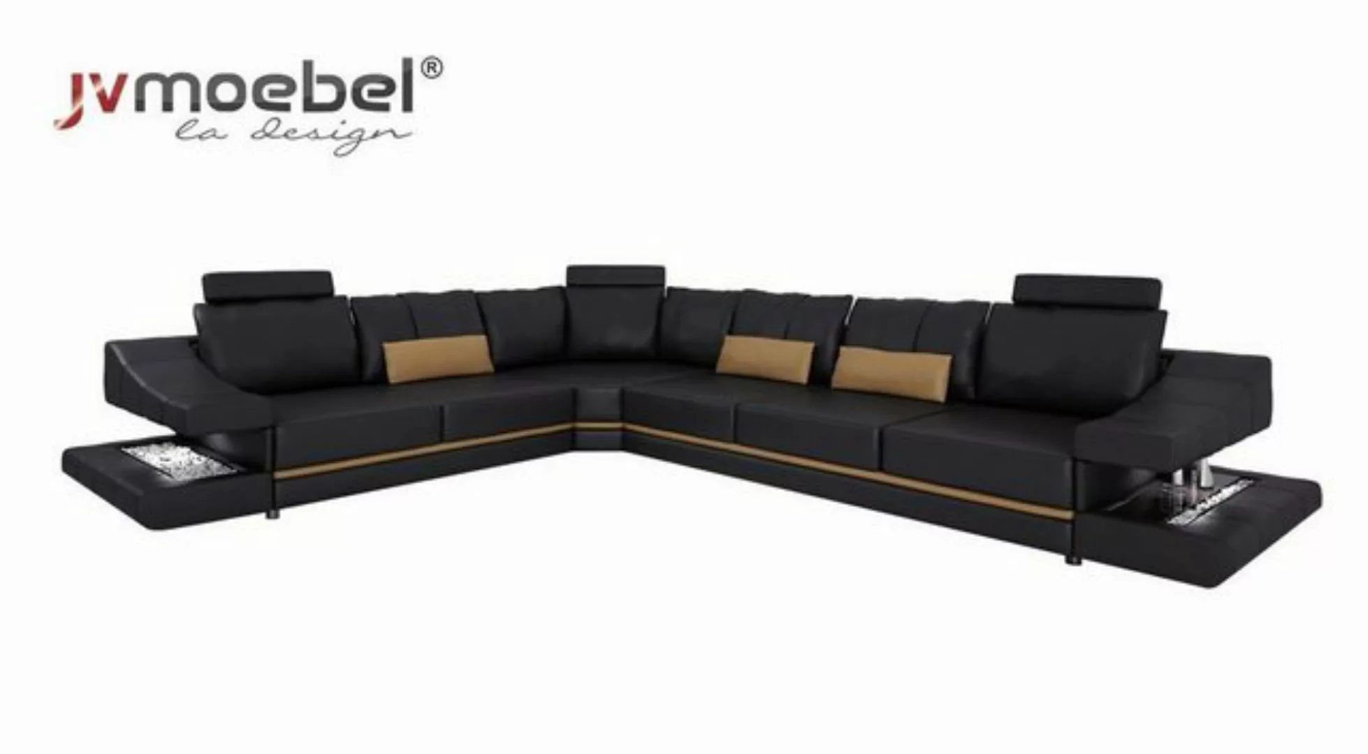 JVmoebel Ecksofa, Wohnzimmer Textil L-Form Sofas Schwarz NEU Ecksofa Couch günstig online kaufen
