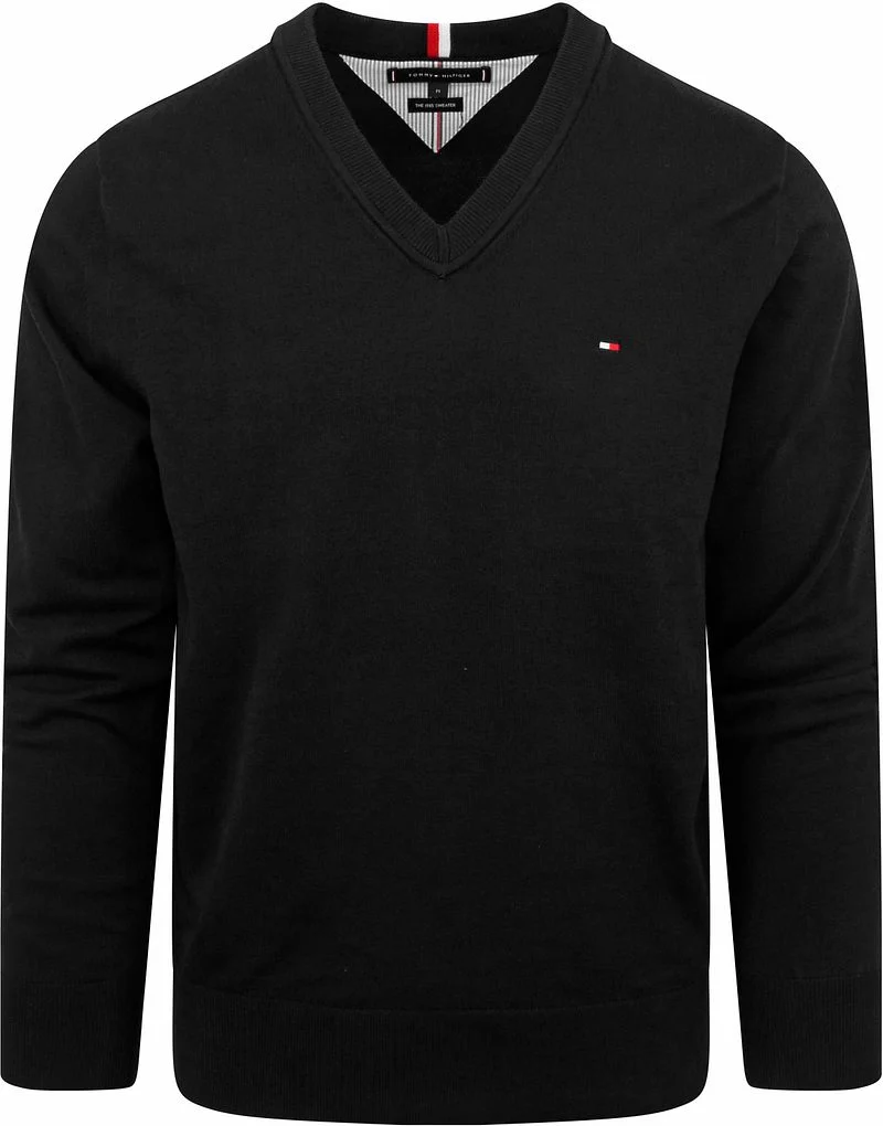 Tommy Hilfiger Pullover V-Ausschnitt Schwarz - Größe XXL günstig online kaufen