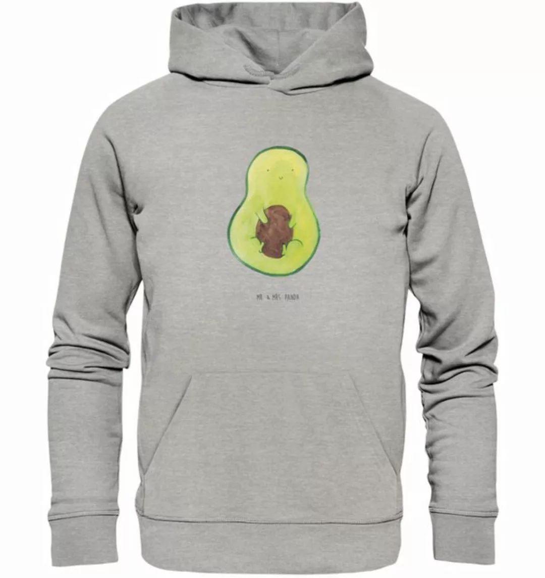 Mr. & Mrs. Panda Hoodie Avocado Kern Größe XS - Heather Grey - Geschenk, Mä günstig online kaufen