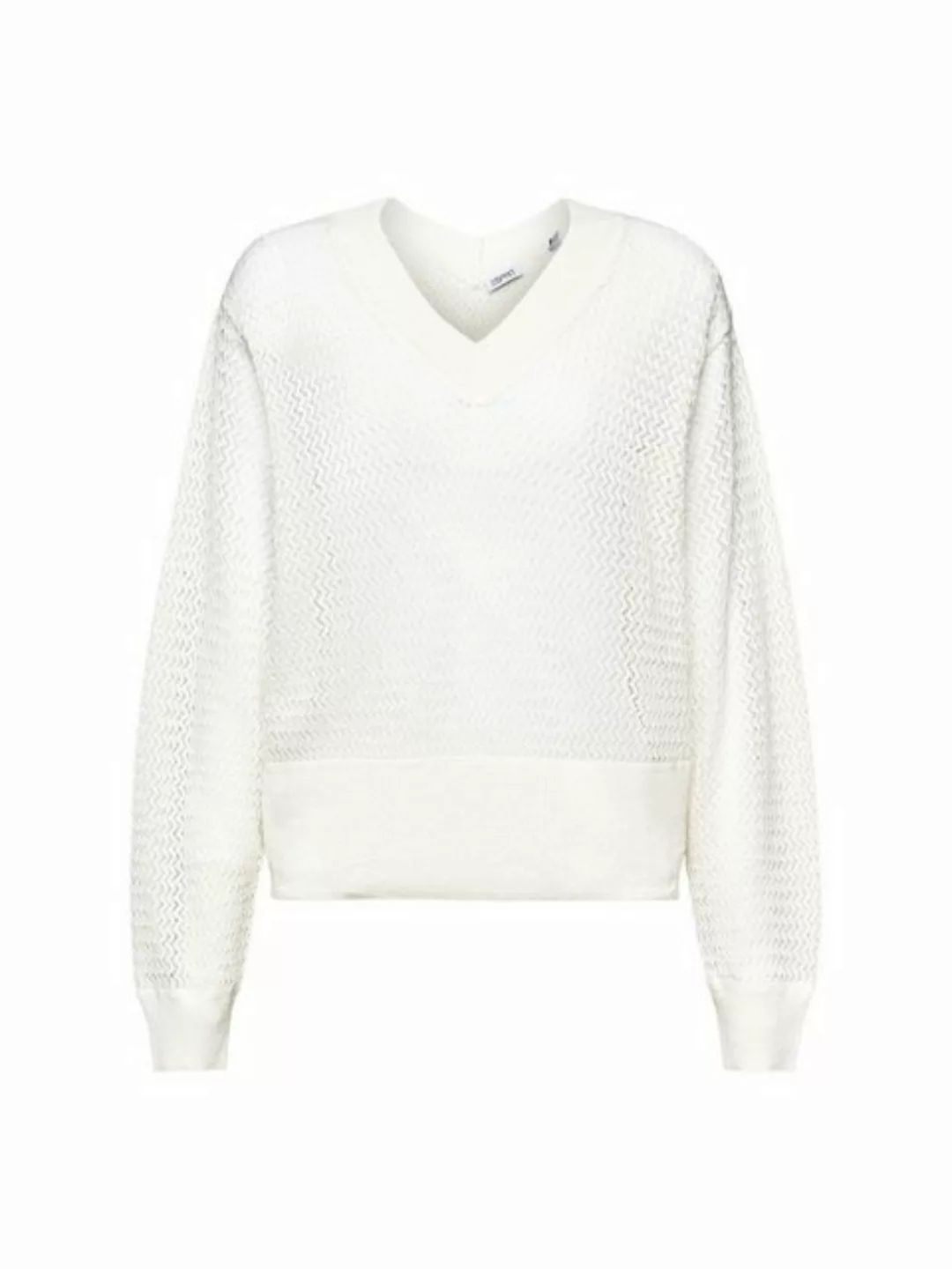 Esprit V-Ausschnitt-Pullover Strukturierter Pullover mit V-Ausschnitt günstig online kaufen