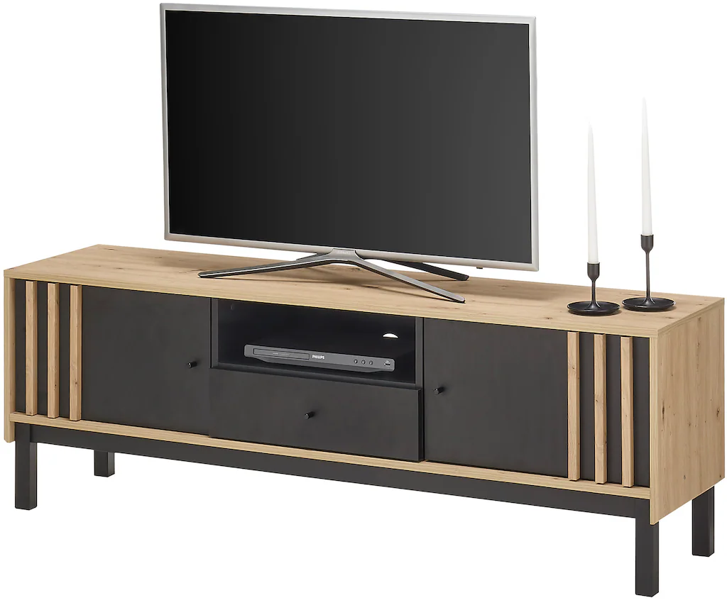 HBZ Lowboard "Volano", (1 St.), schwarz, TV Möbel bis 65 Zoll geeignet mit günstig online kaufen