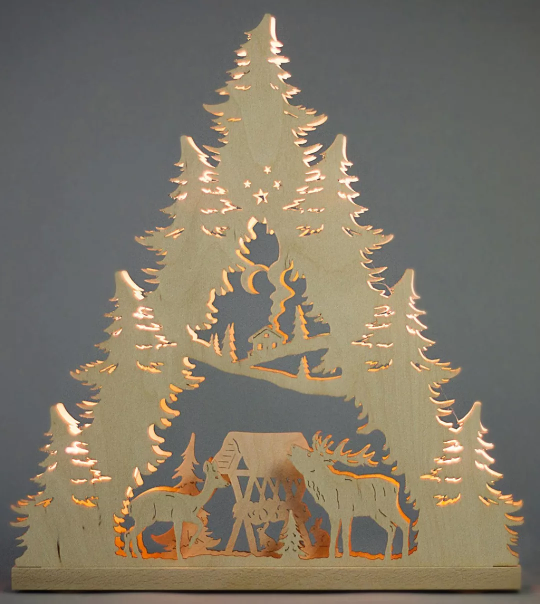 Weigla Lichterbogen "Hirschfamilie, Weihnachtsdeko", 7-flammig, Pyramidenfo günstig online kaufen