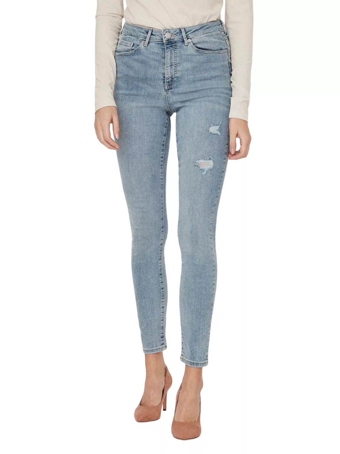 Vero Moda Damen Jeans VMSOPHIA AM314 - Skinny Fit - Blau - Light Blue Denim günstig online kaufen