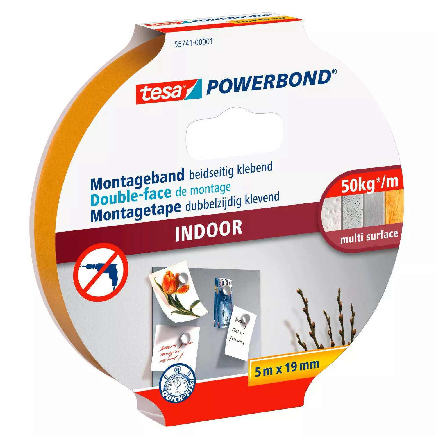 Tesa Powerbond Montageband Indoor 5 m x 19 mm günstig online kaufen