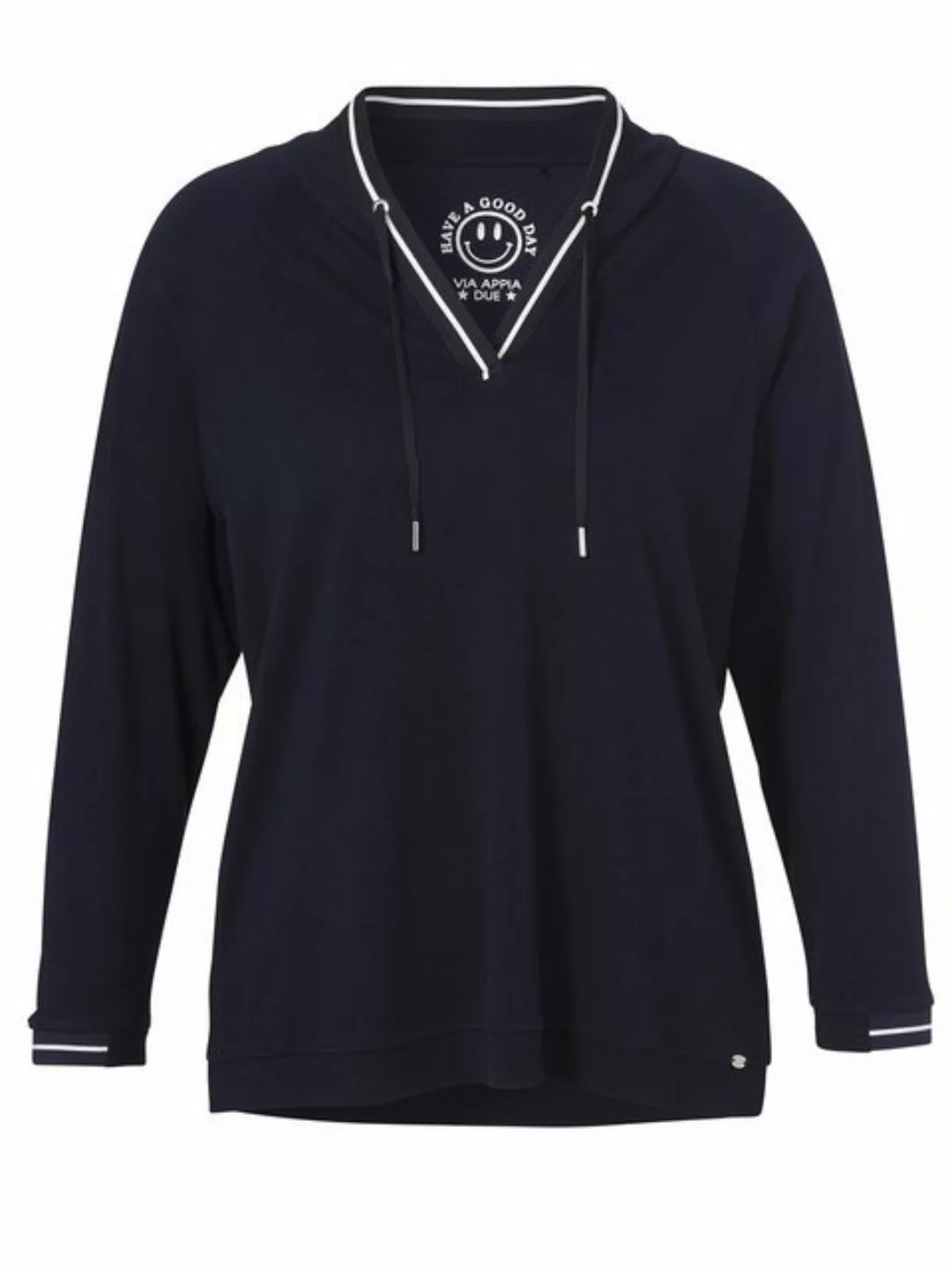 VIA APPIA DUE Sweatshirt mit V-Ausschnitt günstig online kaufen