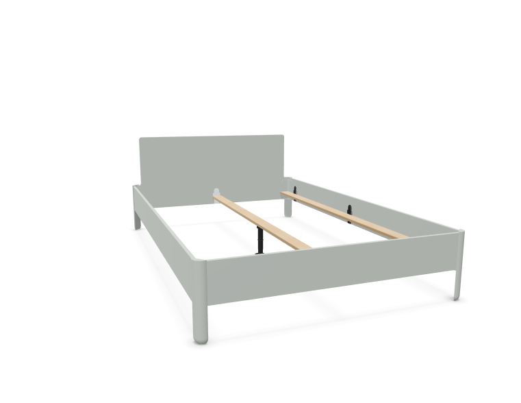 NAIT Doppelbett farbig lackiert Lichtergrau 140 x 220cm Mit Kopfteil günstig online kaufen