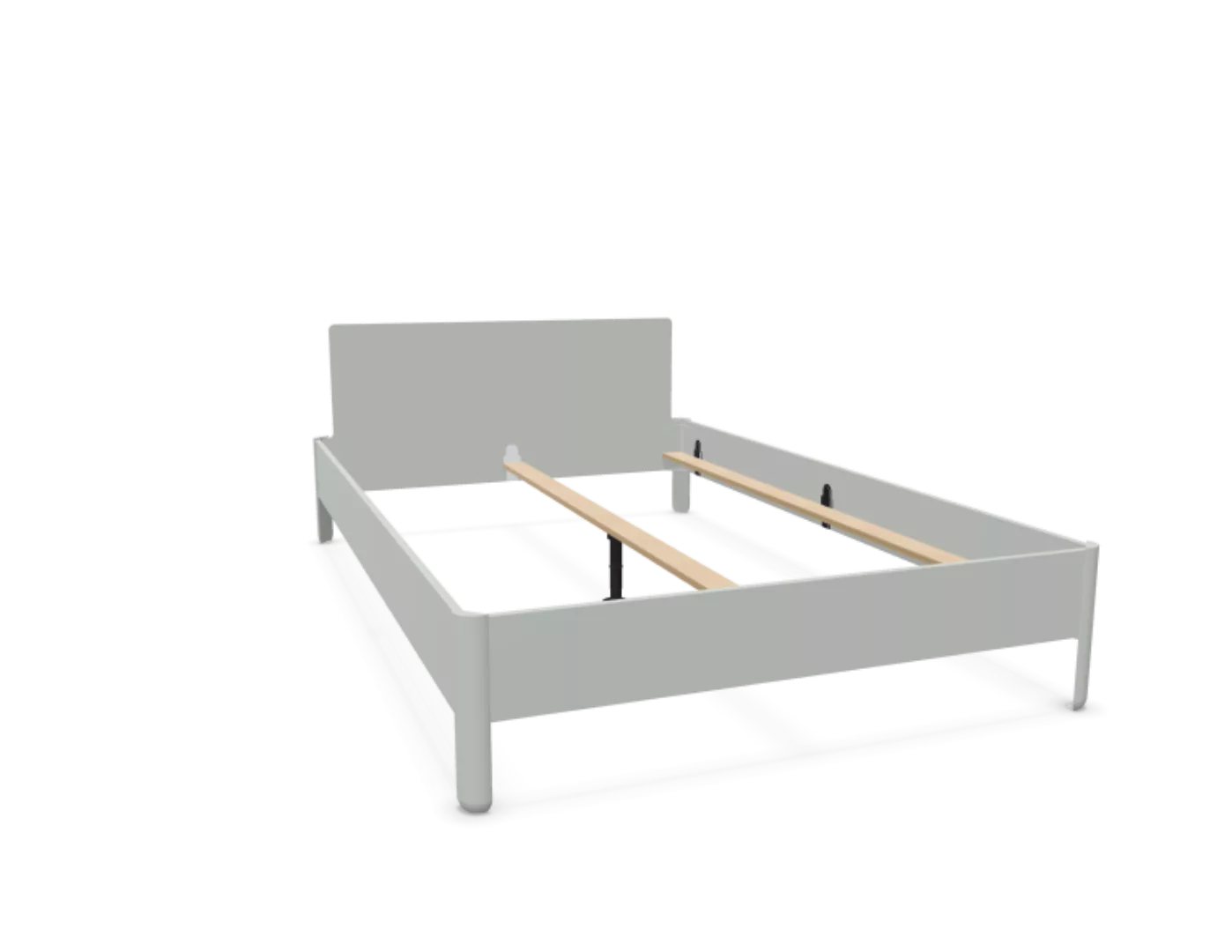 NAIT Doppelbett farbig lackiert Lichtergrau 140 x 220cm Mit Kopfteil günstig online kaufen