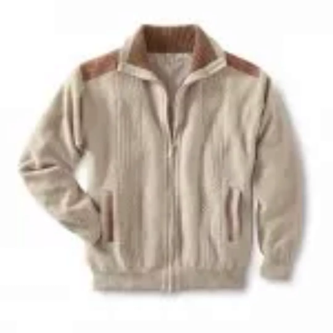 Chenille Strickjacke, beige günstig online kaufen