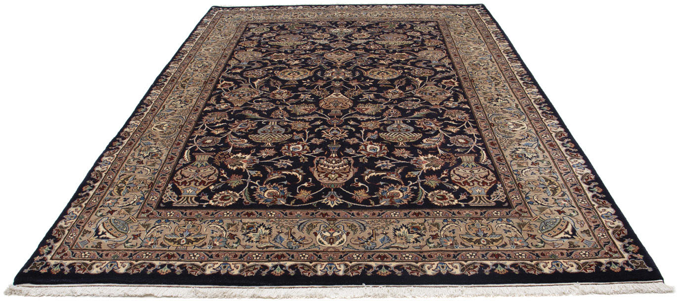 morgenland Wollteppich »Kaschmar Blumenmuster Nero 288 x 196 cm«, rechtecki günstig online kaufen