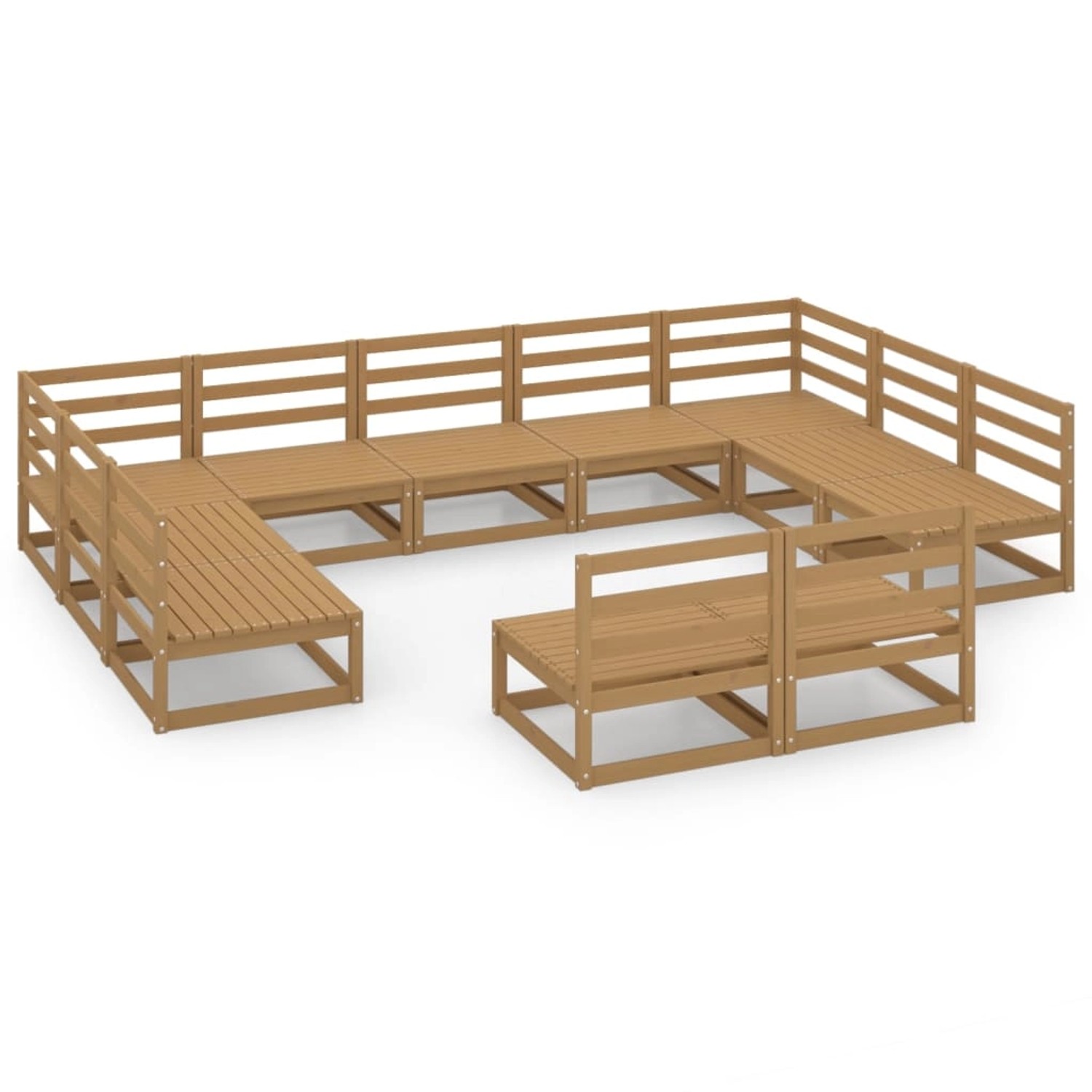 vidaXL 11-tlg Garten-Lounge-Set Massivholz Kiefer Modell 29 günstig online kaufen