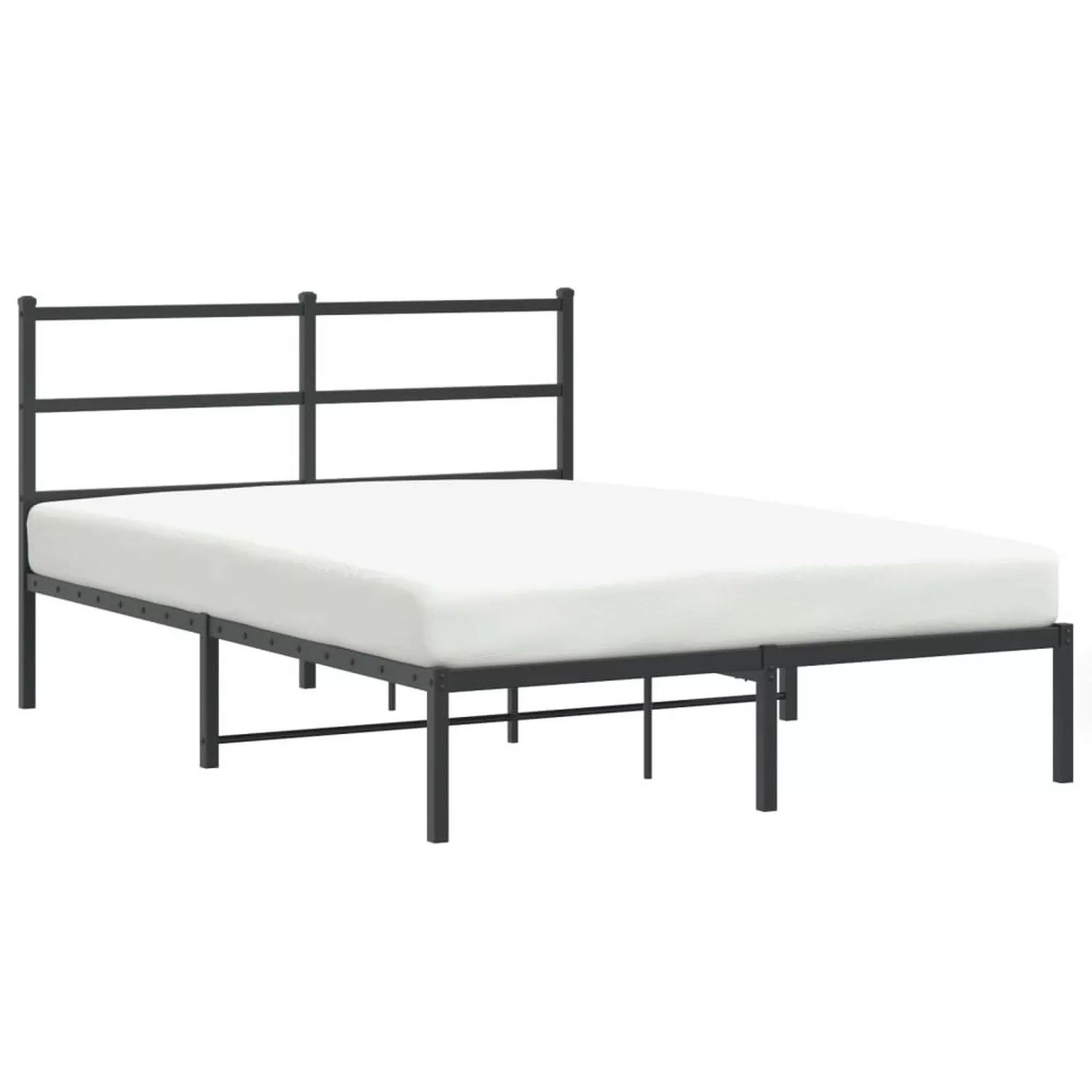 vidaXL Bettgestell mit Kopfteil Metall Schwarz 135x190 cm Modell 41938540 günstig online kaufen