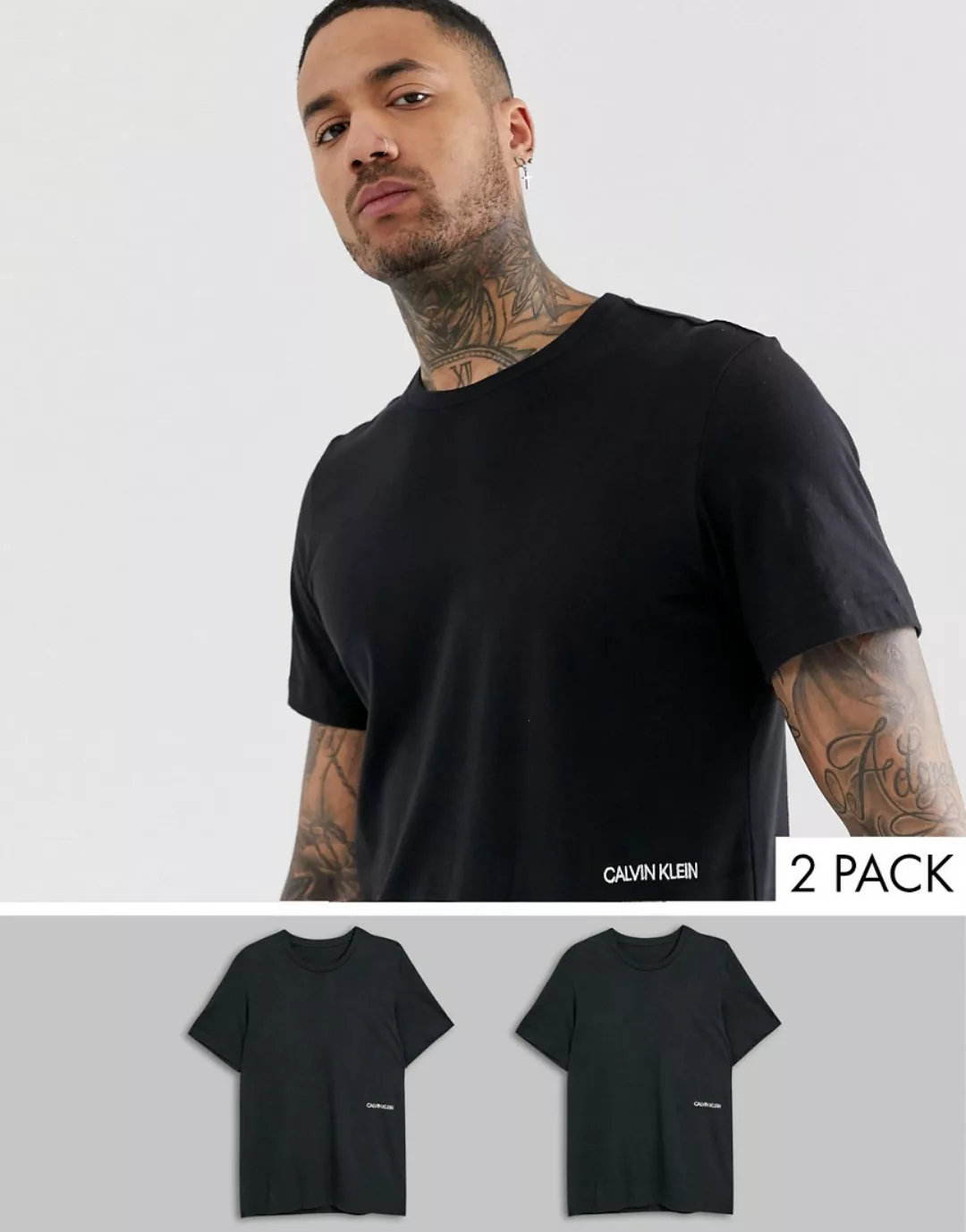 Calvin Klein – Statement 1981 – Schwarze T-Shirts mit Rundhalsausschnitt un günstig online kaufen