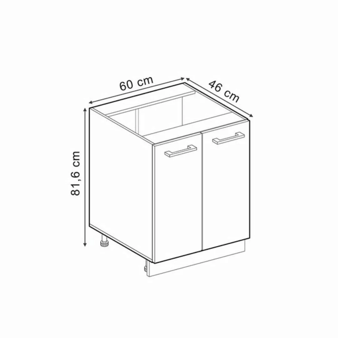 Vicco Unterschrank R-Line, Artisan-Eiche/Weiß, 60 cm, AP Anthrazit günstig online kaufen