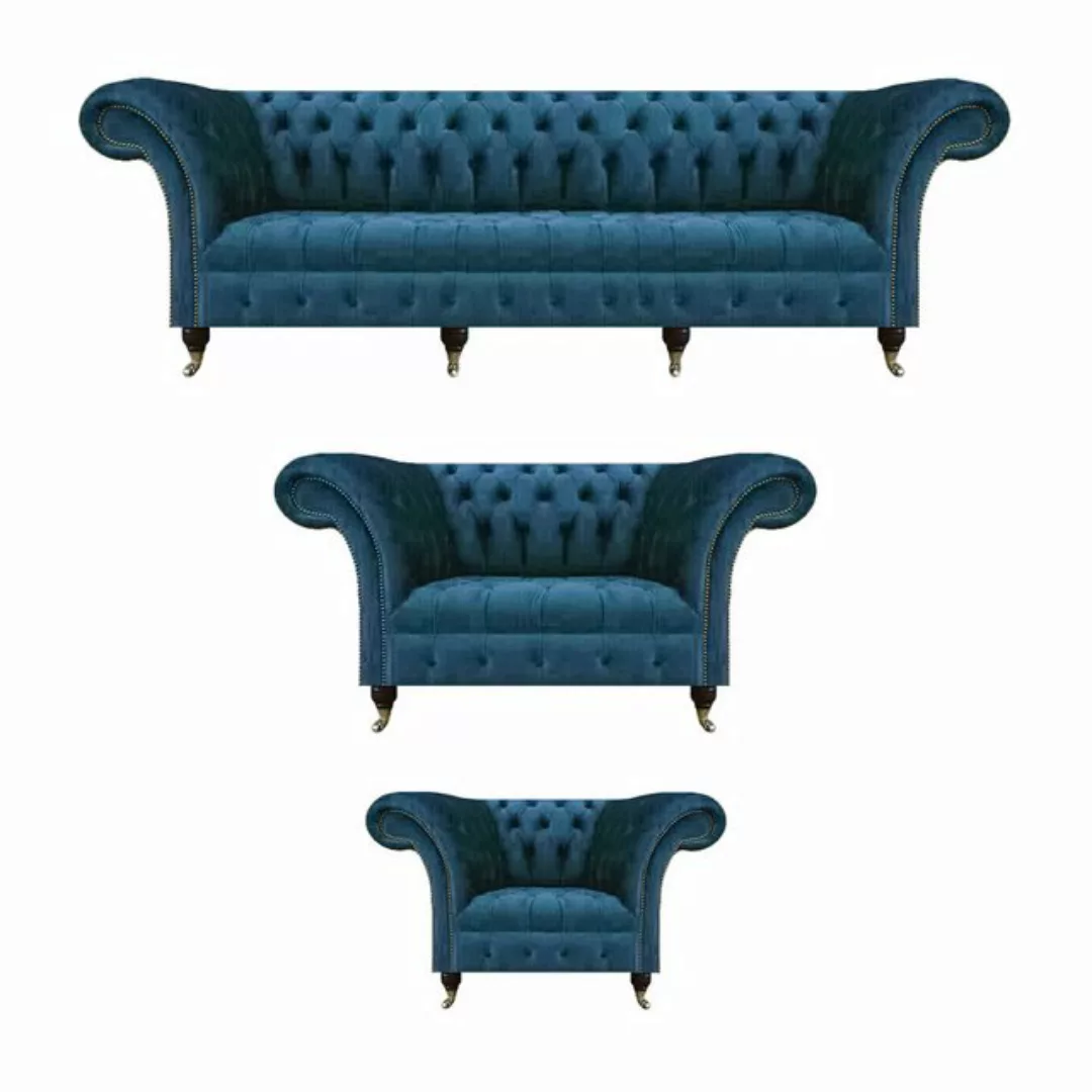 JVmoebel Chesterfield-Sofa Designer Set 3tlg Modern 2x Sofas Garnitur Sesse günstig online kaufen